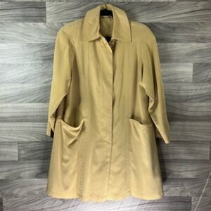 Utex Womens Dress‎ Coat Beige Knee Length Buttons Oversized Pockets Collar XS